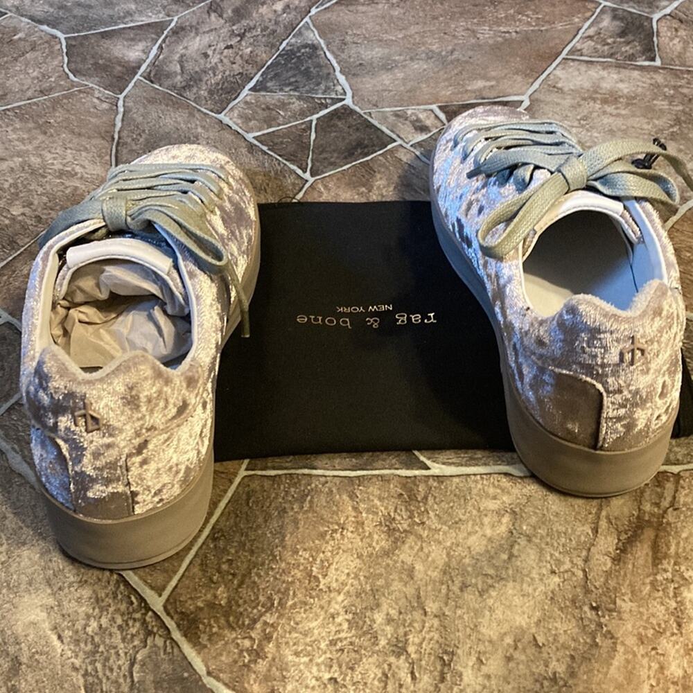 New Rag & Bone | RB1 Low Top Sneakers Sz 6.5 in Dove Velvet - Picture 6 of 16